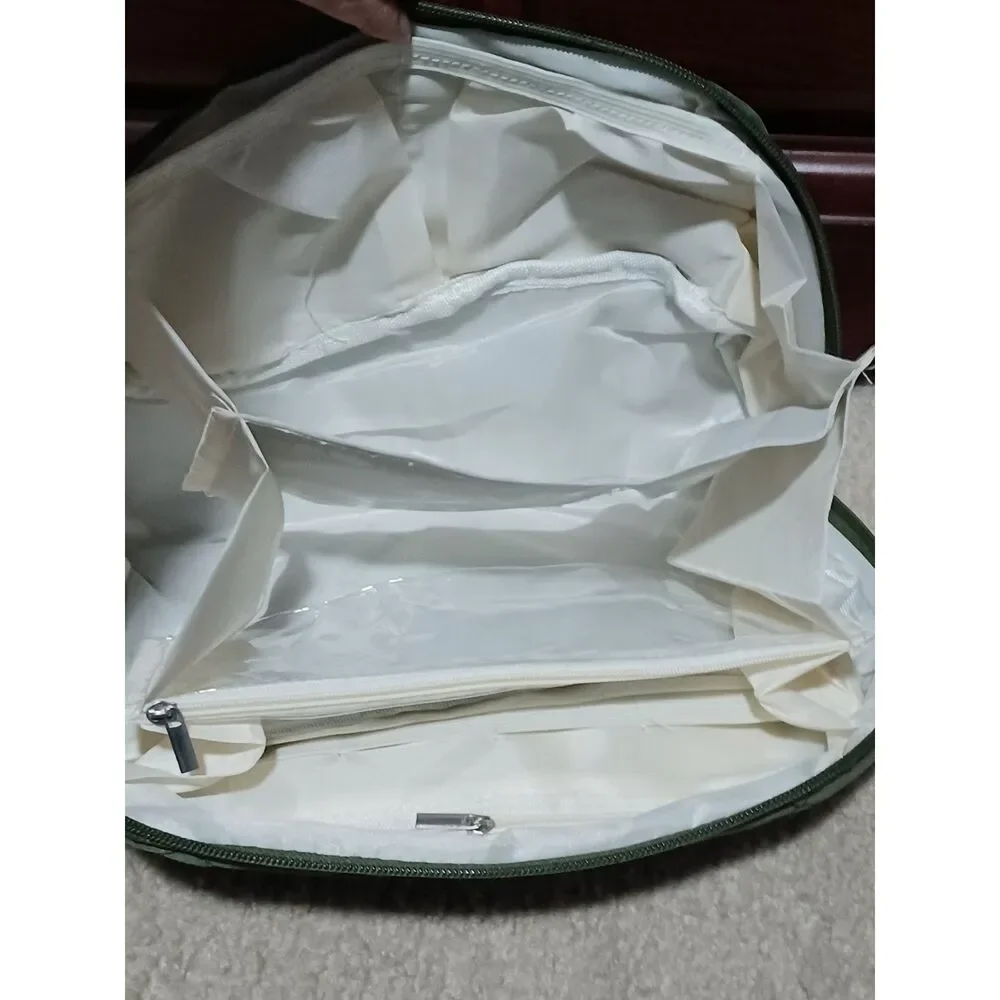 Green Puffer Toiletry & Cosmetic Bags, Set of 2